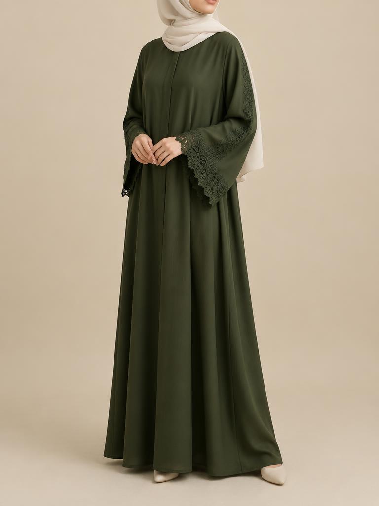 Olive Lace Abaya